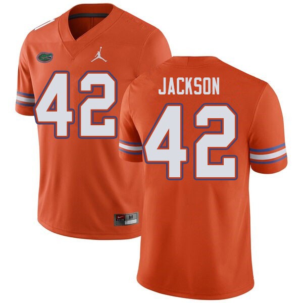 Jordan Brand Men #42 Jaylin Jackson Florida Gators College Football Jerseys Orange